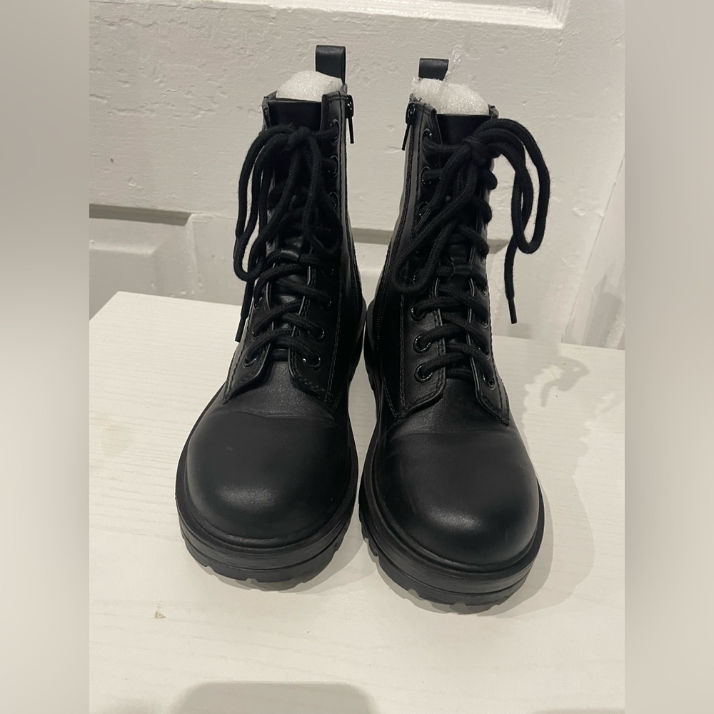 Soda Black Combat Boots